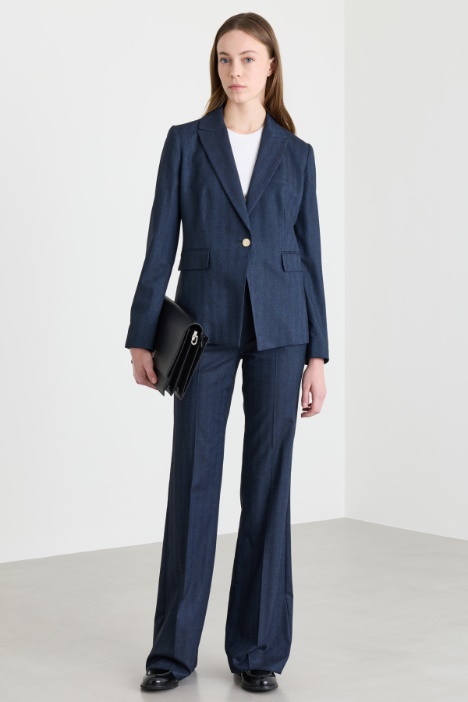 Blazer aus Gabardine in Jeans-Optik - Intrend
