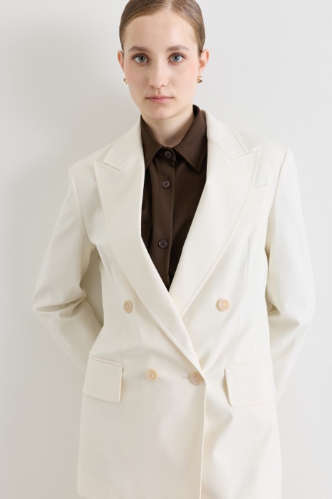 Blazer doppiopetto in tela stretch