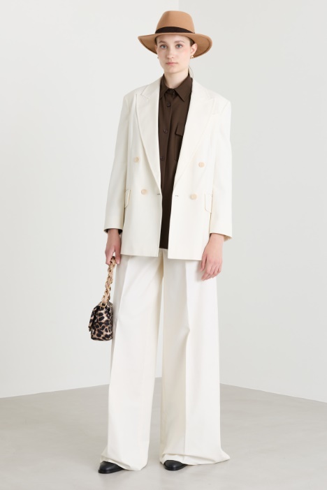 Blazer cruzado de lona elástica - Intrend