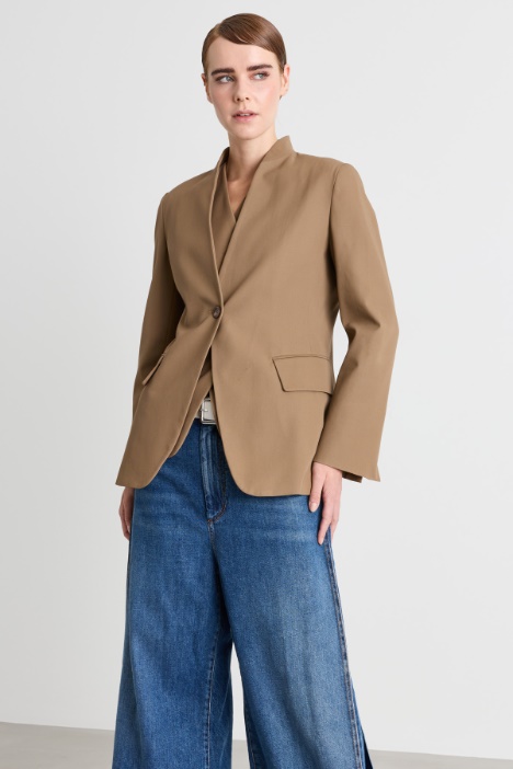 Twill jacket with stand-up collar - Intrend