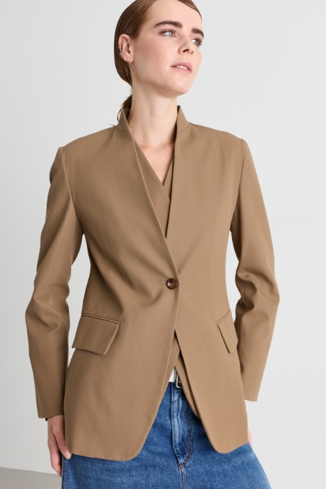 Giacca in twill di puro cotone fluido