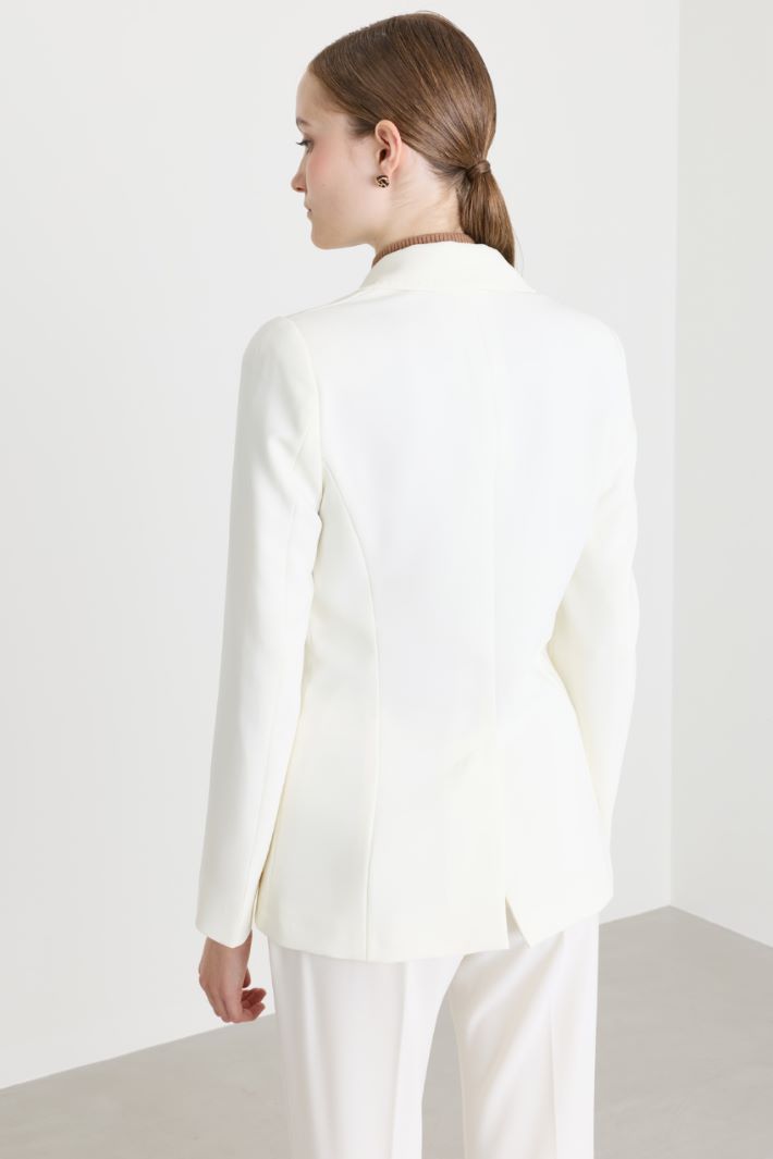 Americana de abotonadura simple de cady - BLANCO - Intrend - 4