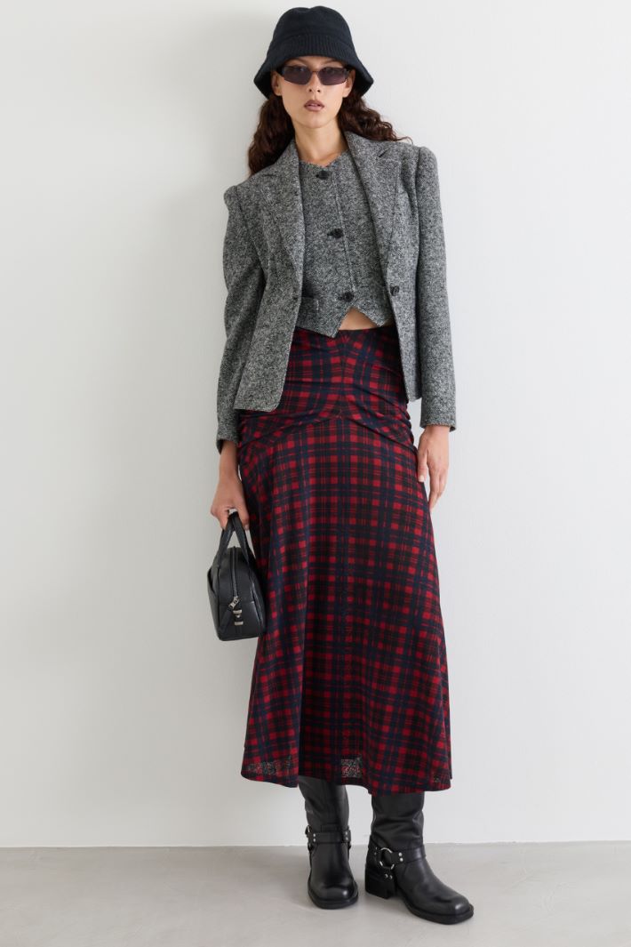Tweed blazer with breast pocket - GREY - Intrend