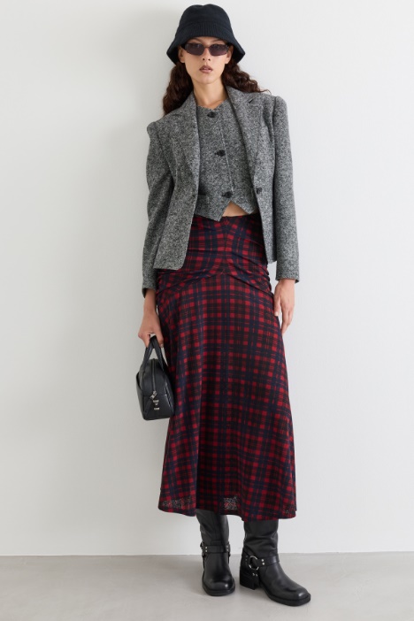 Blazer de tweed con bolsillo de pecho - Intrend