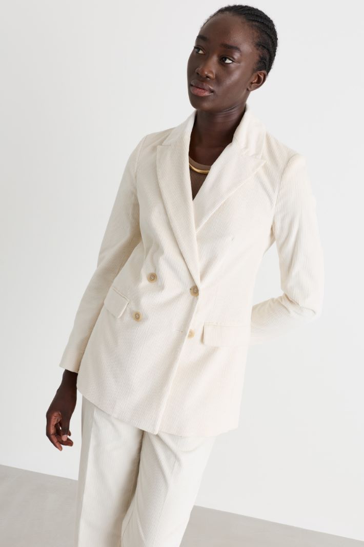 Corduroy blazer - WHITE - Intrend - 2