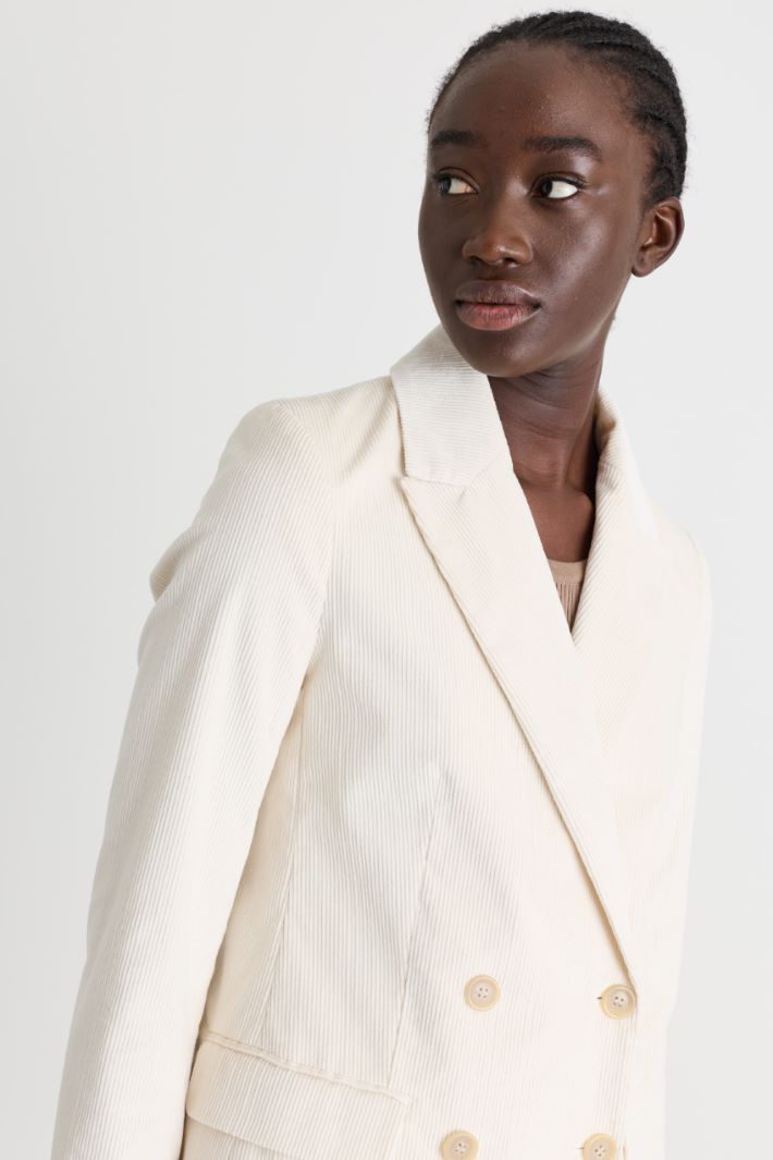 Corduroy blazer - WHITE - Intrend - 3