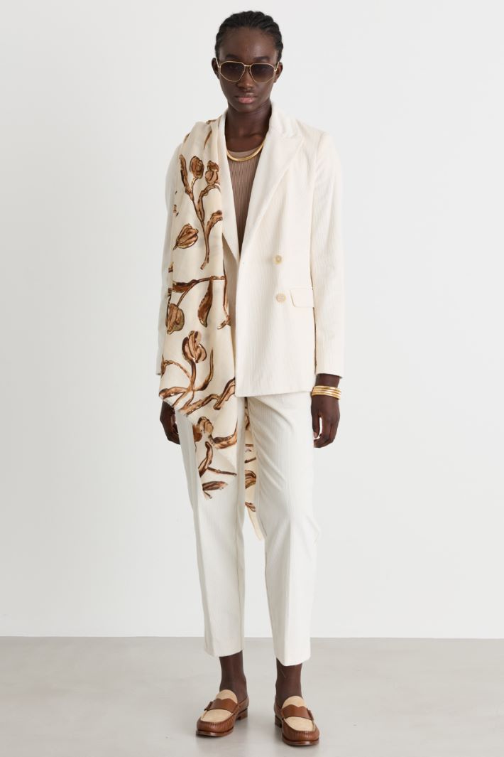 Corduroy blazer - WHITE - Intrend