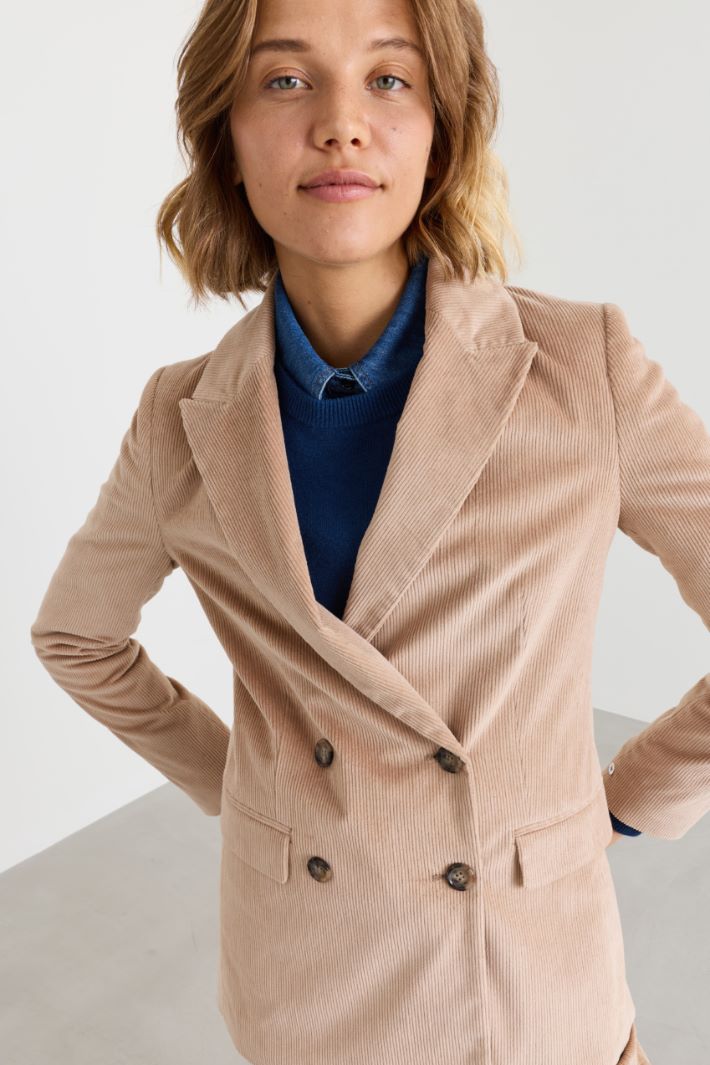 Corduroy blazer - CAMEL - Intrend - 3
