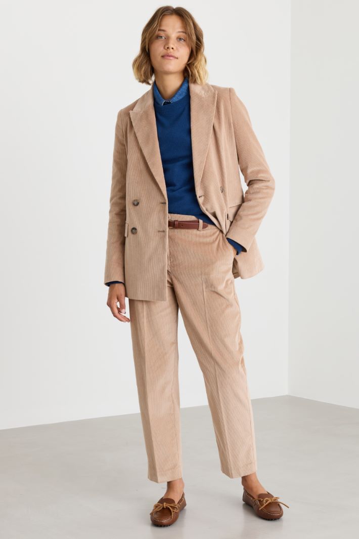 Corduroy blazer - CAMEL - Intrend