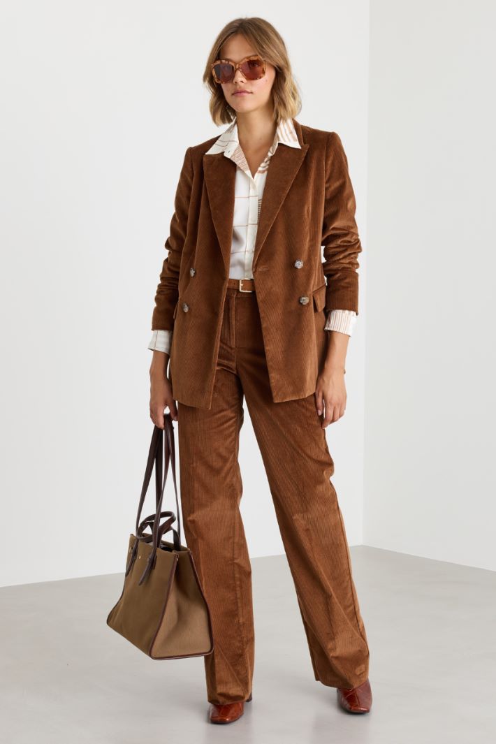 Corduroy blazer - BROWN - Intrend