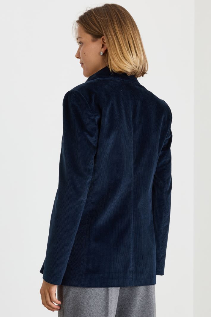 Corduroy blazer - BLUE - Intrend - 4