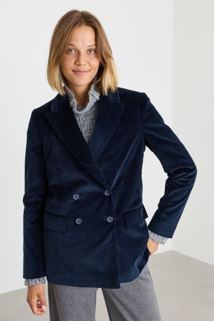 Corduroy blazer - BLUE - Intrend - 2