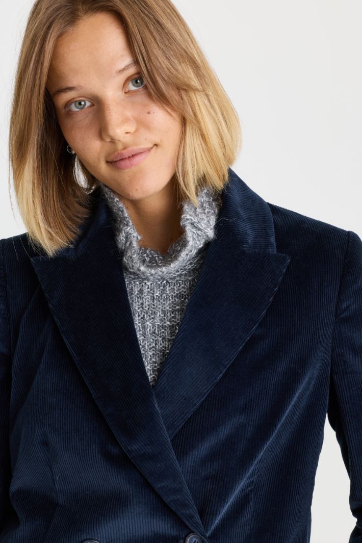 Corduroy blazer - BLUE - Intrend - 3