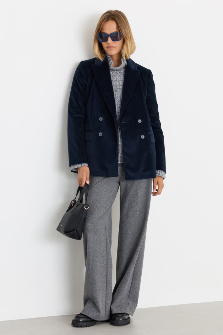 Corduroy blazer - BLUE - Intrend