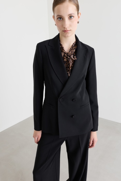 Double-breasted cady blazer - Intrend