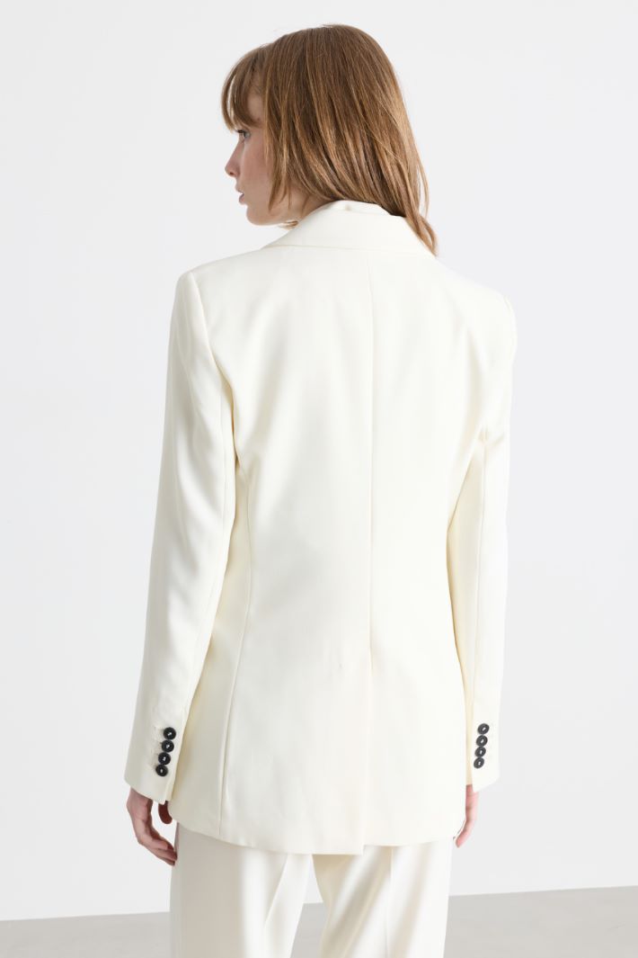 Single-button blazer - WHITE - Intrend - 4