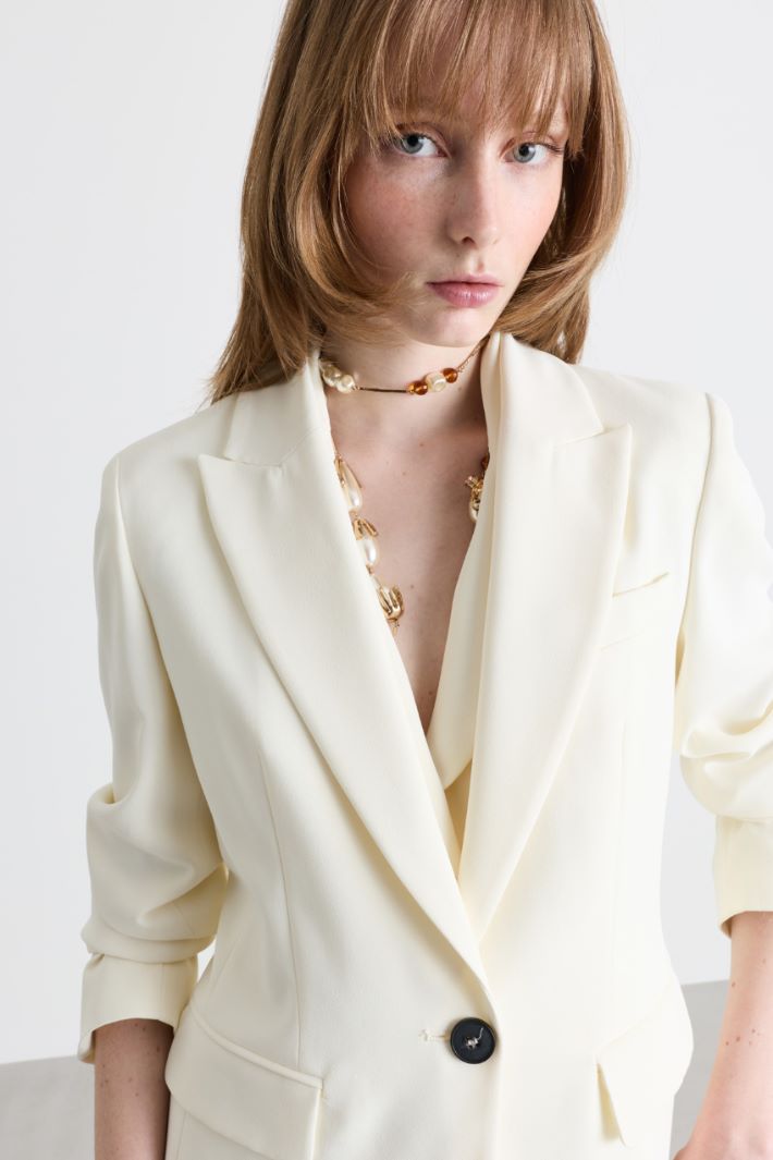 Single-button blazer - WHITE - Intrend - 3