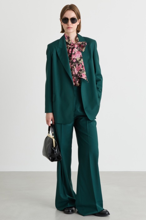 Blazer de tejido con cinturón - Intrend