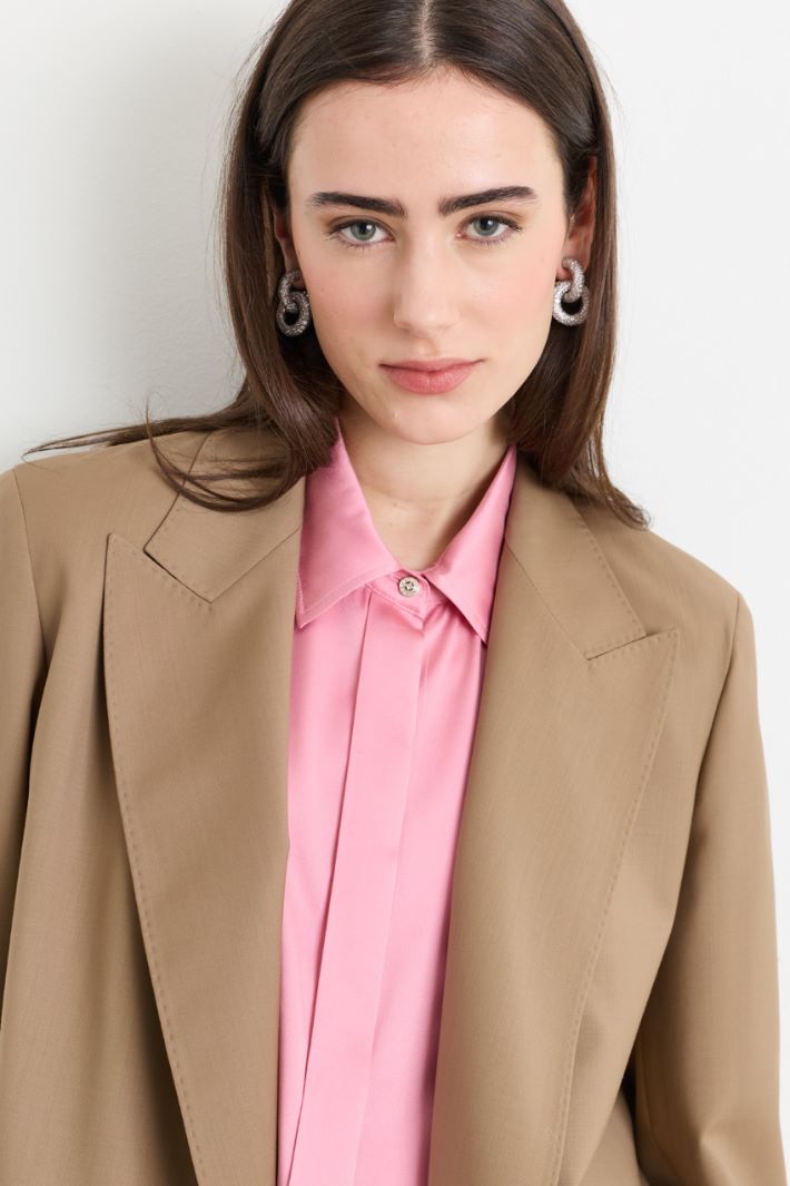Blazer in tela con cintura - CAMMELLO - Intrend - 3