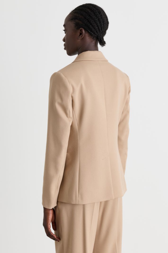 Slim Single-Breasted Blazer - CAMEL - Intrend - 4