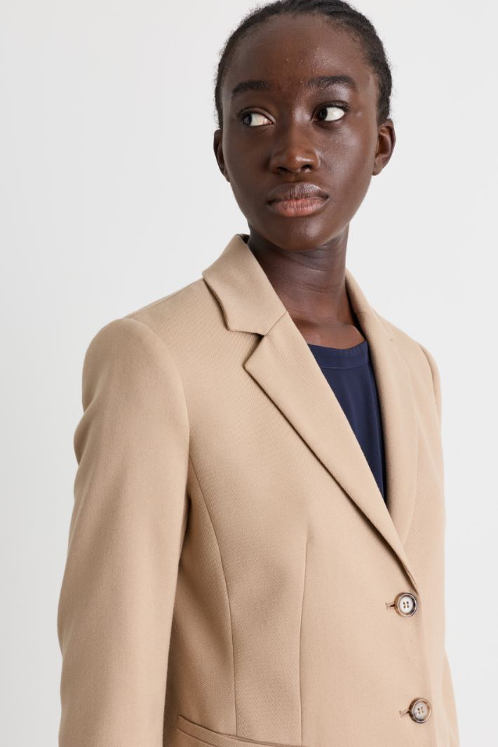 Slim Single-Breasted Blazer - CAMEL - Intrend - 3