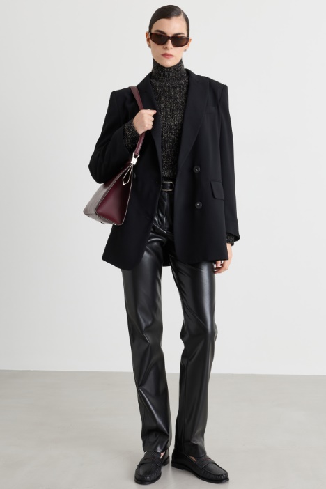 Blazer doppiopetto in raso opaco - Intrend