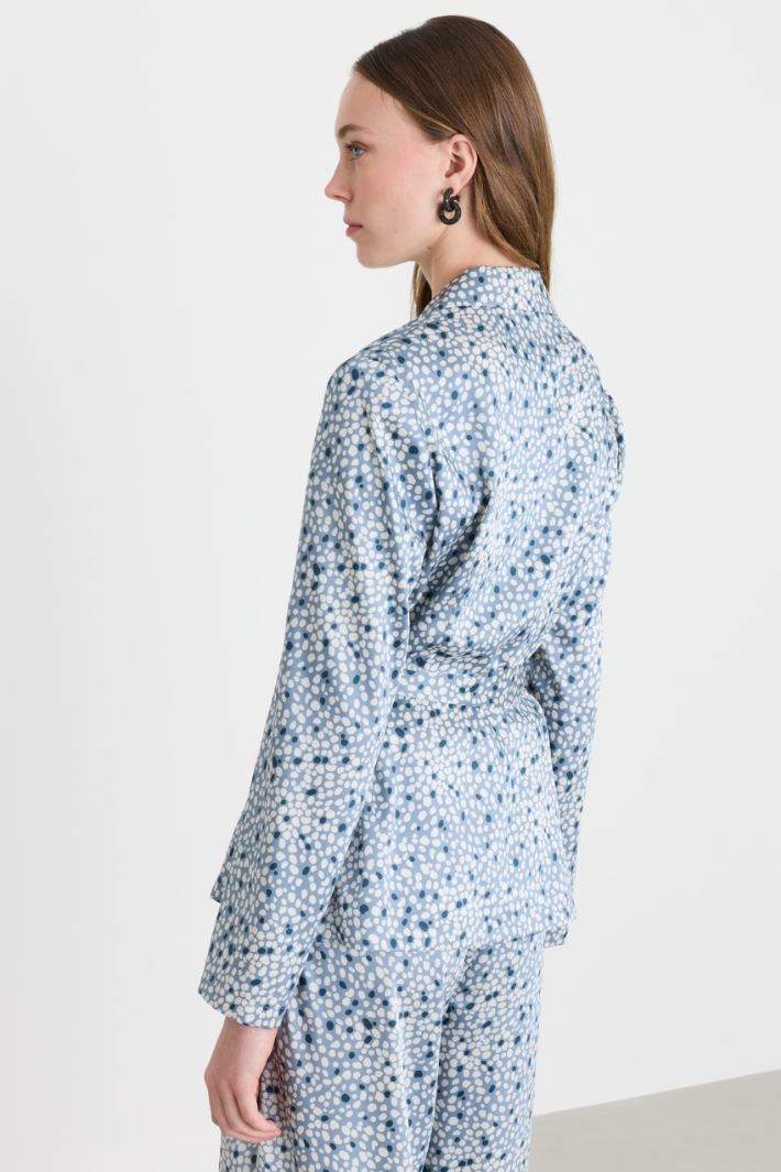 Fluid twill blazer - LIGHT BLUE - Intrend - 4