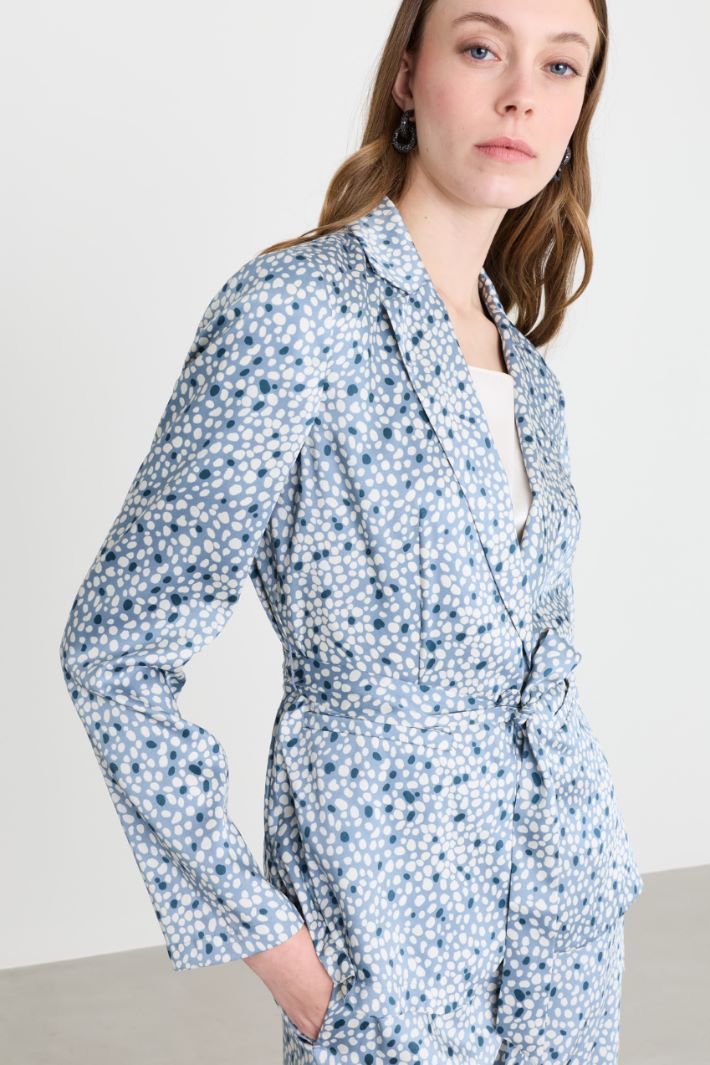 Fluid twill blazer - LIGHT BLUE - Intrend - 3