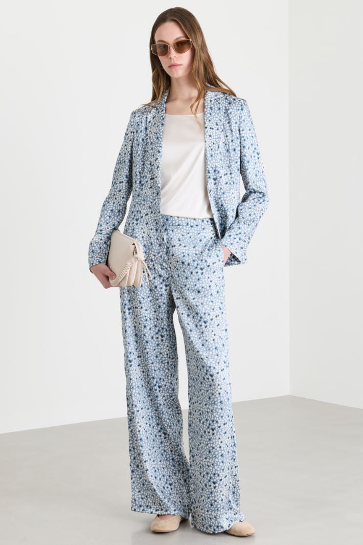 Fluid twill blazer - LIGHT BLUE - Intrend