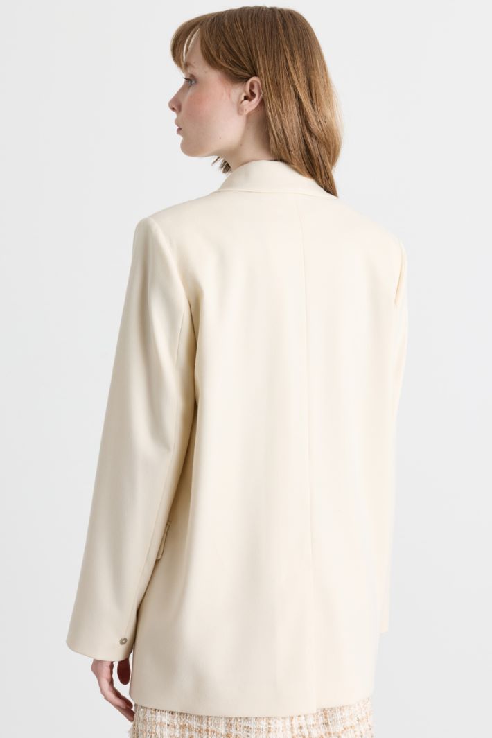 Relaxed double-breasted blazer - WHITE - Intrend - 4