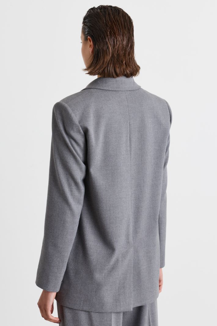 Relaxed double-breasted blazer - GREY - Intrend - 4