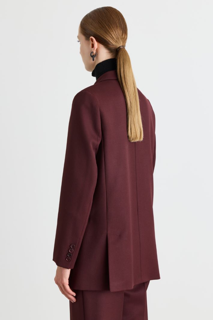 Longline double-breasted blazer - BORDEAUX - Intrend - 4