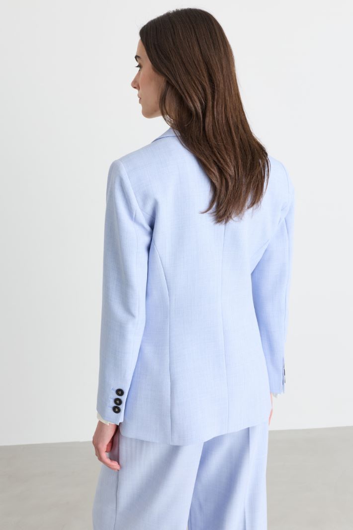 Single-Button Blazer - LIGHT BLUE - Intrend - 4
