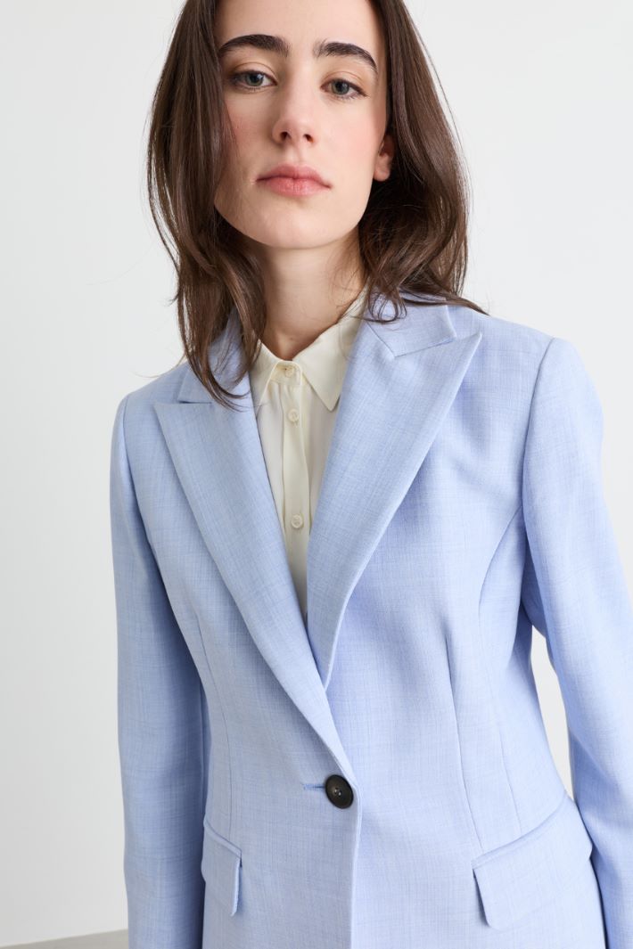 Single-Button Blazer - LIGHT BLUE - Intrend - 3