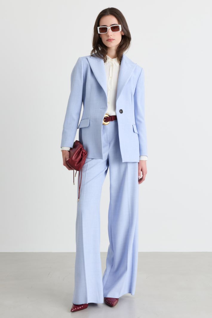 Single-Button Blazer - LIGHT BLUE - Intrend