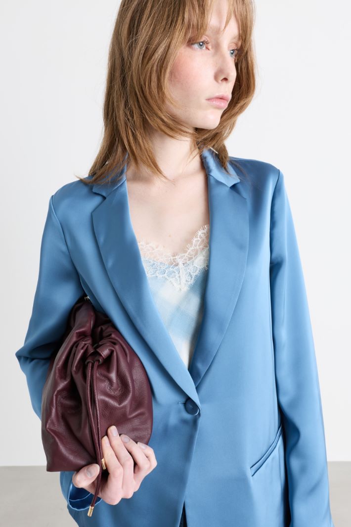 Blazer in raso fluido - AZZURRO - Intrend - 3