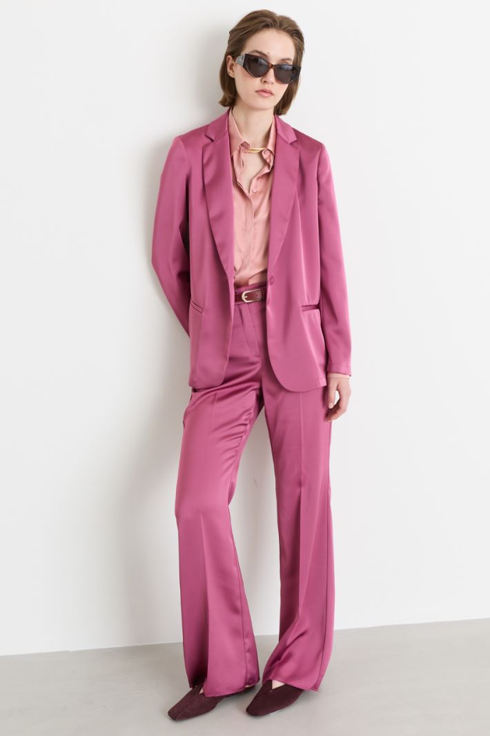 Flowing satin blazer - PINK - Intrend