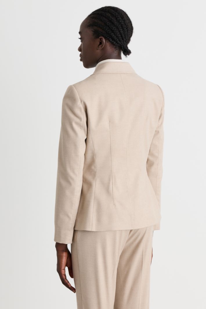 Slim-fit one-button blazer - BEIGE - Intrend - 4