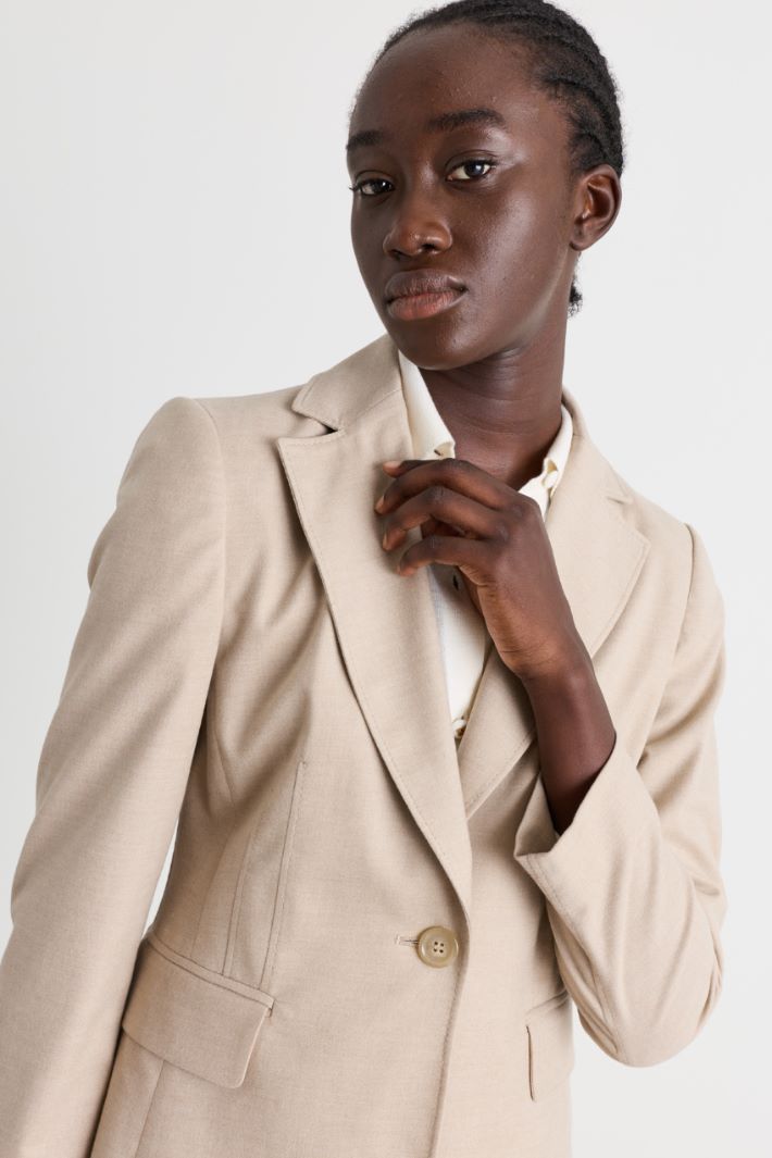 Slim-fit one-button blazer - BEIGE - Intrend - 3