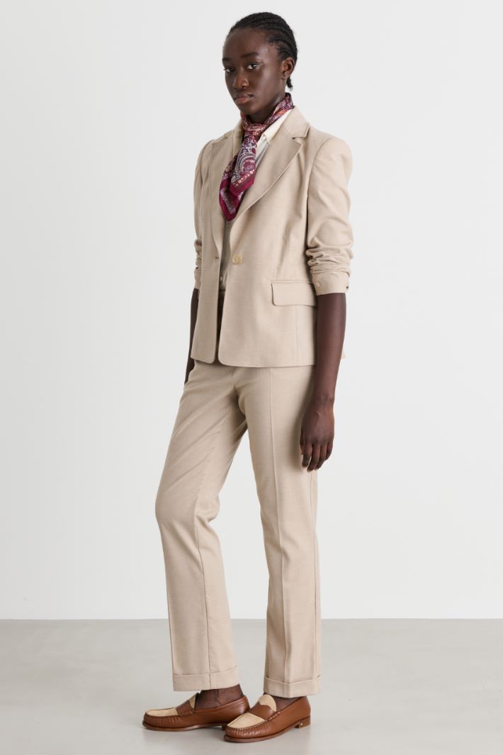 Slim-fit one-button blazer - BEIGE - Intrend
