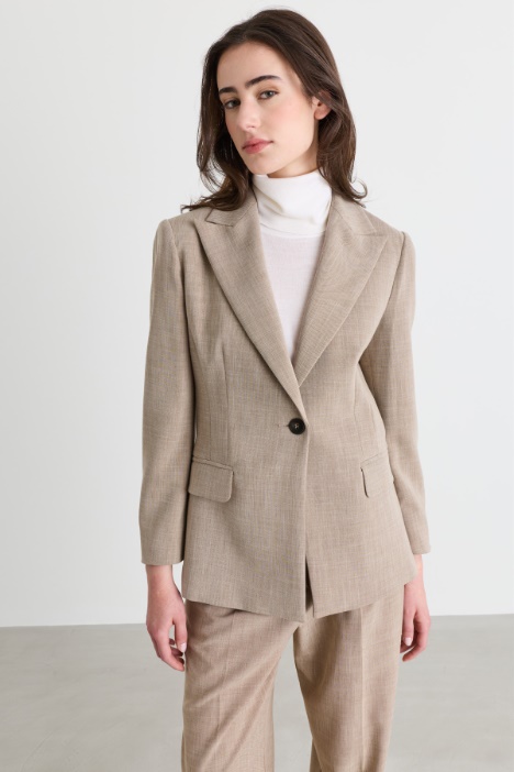 Blazer gessato con bottone singolo - Intrend