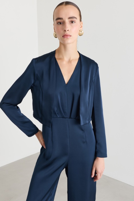 Cropped jacket in fluid satin - Intrend