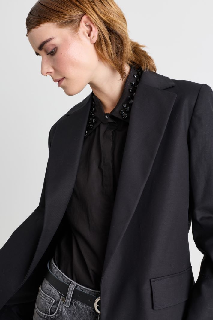 Open-front blazer - BLACK - Intrend - 3