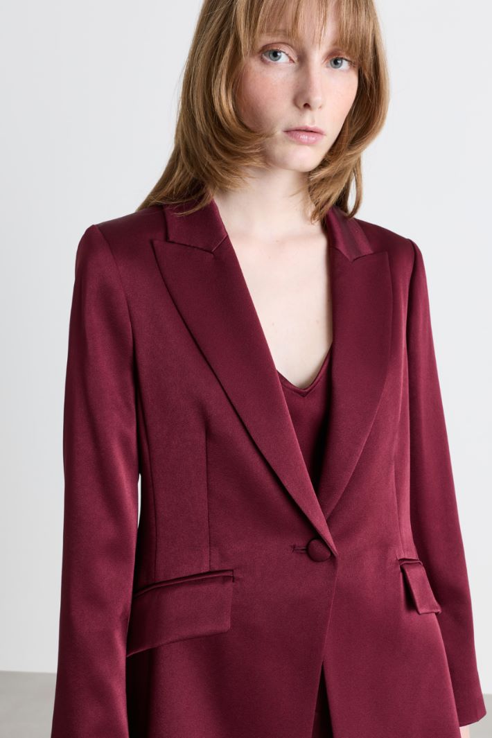 Single-button blazer - BORDEAUX - Intrend - 3