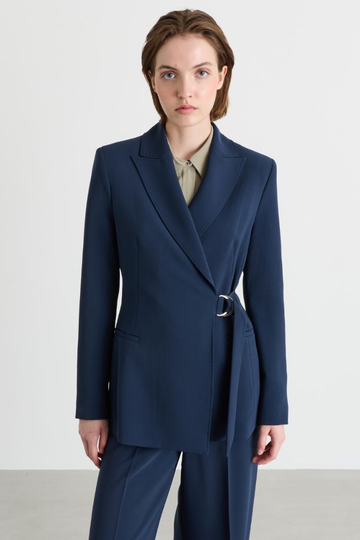 Cady wrap blazer - BLUE - Intrend - 2