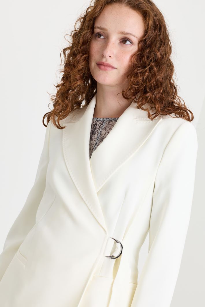 Cady wrap blazer - WHITE - Intrend - 3