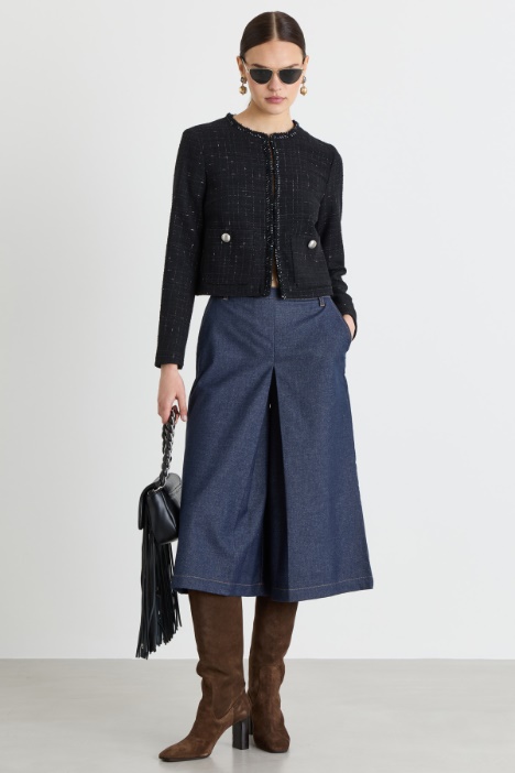 Slim-fit basketweave jacket - Intrend