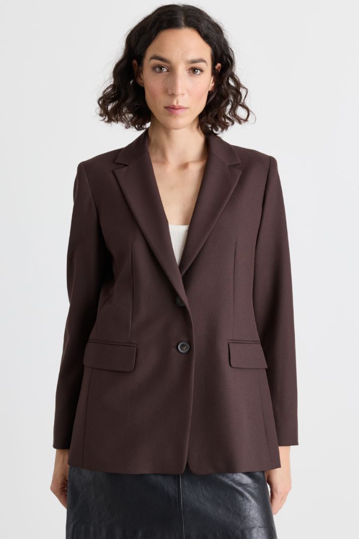 Blazer in twill stretch - MARRONE - Intrend - 2