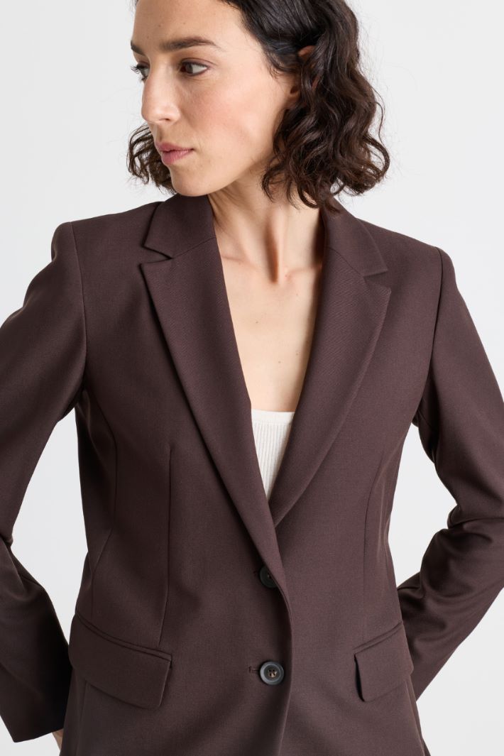 Blazer in twill stretch - MARRONE - Intrend - 3