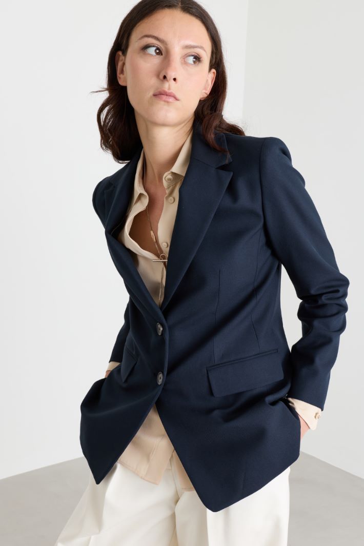 Blazer in twill stretch - BLU - Intrend - 3